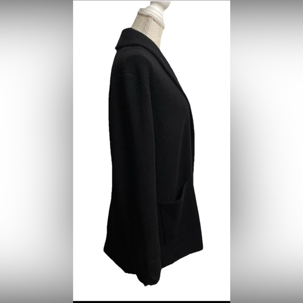 J Crew Black Open Front Sweater Blazer In Everyday Cashmere Size M Cardigan - Picture 4 of 8